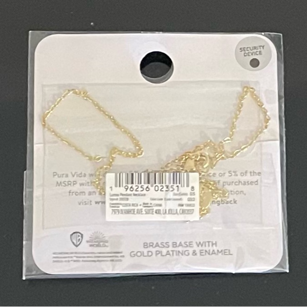 Pura Vida Harry Potter Lumos Pendant Necklace Gold Plated NIP - Picture 5 of 5